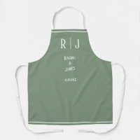 Sage Green Monograms Simple Elegant Trendy Wedding