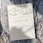 Sage Green Mountain Pine Tree Minimalist Wedding Invitation<br><div class="desc">Sage Green Mountain Pine Tree Minimalist Outdoor Modern Wedding Invitation Card. Celebrate your special day with this elegant and beautiful wedding invitation card to beautify your special occasion. All the texts are pre-arranged for you to personalize easily and quickly with your own details. If you need further customization or matching...</div>