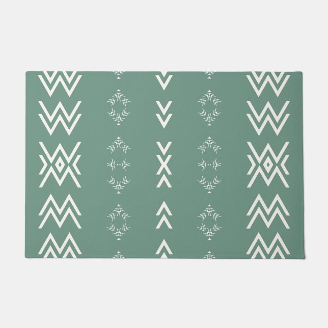Sage Green Mud-Cloth Doormat (Front)