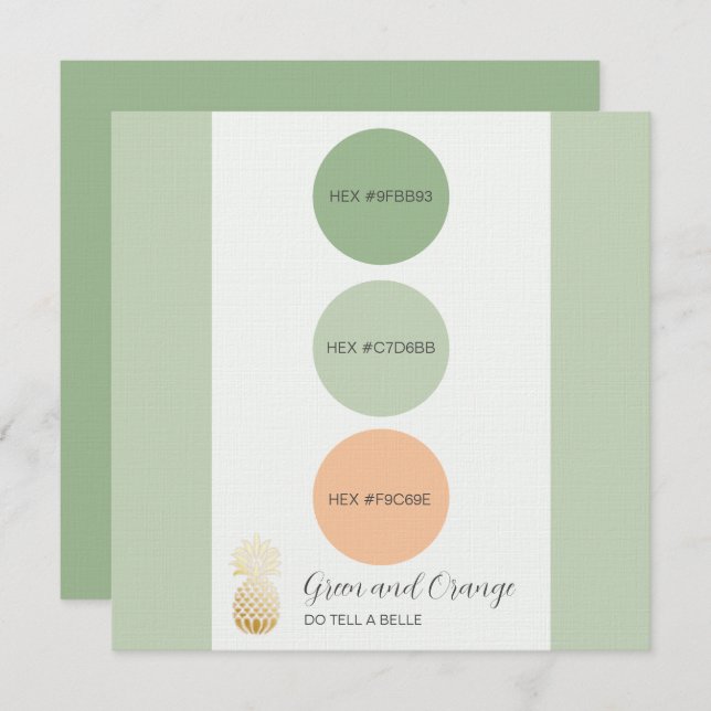 Sage Green Muted Colour Palette Card (Front/Back)