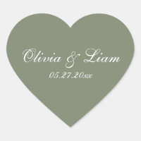 Sage Green Name Date Elegant Wedding