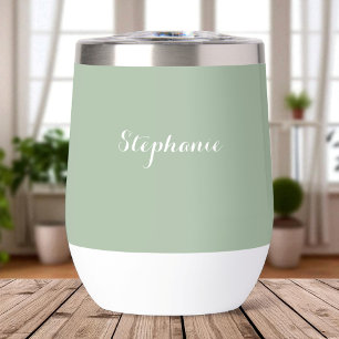 Sage Green Name Modern Elegant Monogram Boho