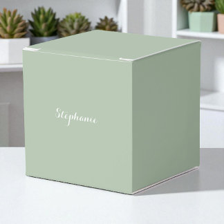 Sage Green Name Modern Elegant Monogram Boho Favor Box