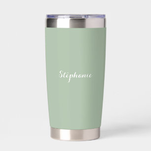 Sage Green Name Modern Elegant Monogram Boho Insulated Tumbler