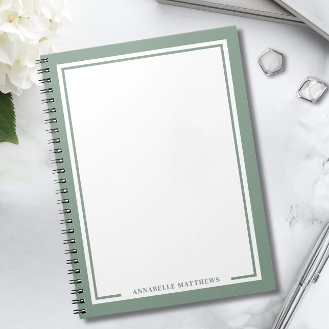 Sage Green Name Monogram Notebook (Sage Green Name Monogram Notebook)