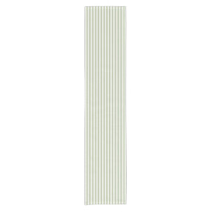 Sage Green Narrow Farmhouse Ticking Stripe Short Table Runner