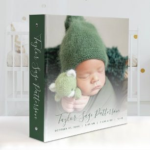 Sage Green Neutral Baby Photo Album 3 Ring  Binder