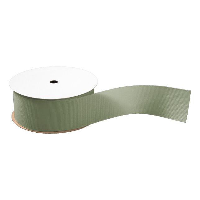 Sage Green Neutral Elegant Solid Colour Grosgrain Ribbon (Spool)