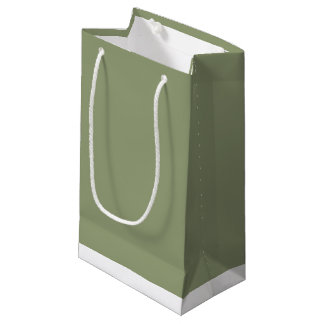 Sage Green Neutral Elegant Solid Plain Colour Small Gift Bag
