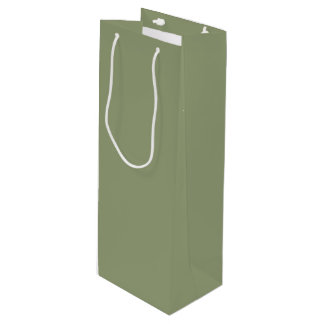 Sage Green Neutral Elegant Solid Plain Colour Wine Gift Bag