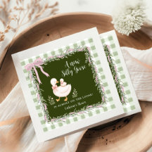 Sage Green New Silly Goose Gingham Baby Shower