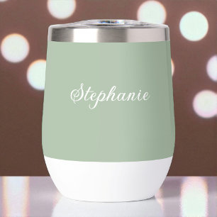 Sage Green Nom Moderne Élégant Monogramme Boho