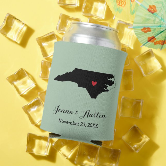 Sage Green North Carolina Wedding Favour Can Coole Cooler (In Situ Summer)