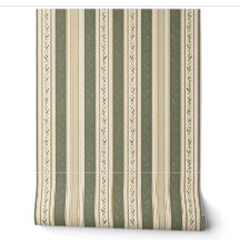 Sage Green & Olive Botanical Stripe Elegant 2' *4'