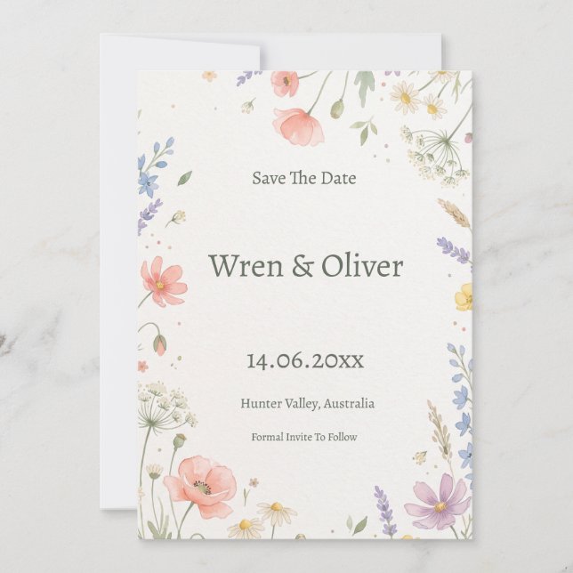 Sage Green Olive Save the Date (Front)