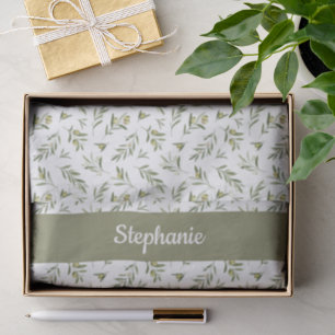 Sage Green Olives Watercolor Tissue Paper