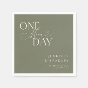 Sage Green One More Day Rehearsal Dinner  Napkin