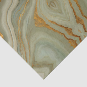 Sage Green Onyx With Gold Tissue Paper