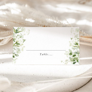 Sage Green Organic Greenery Wedding Place Card