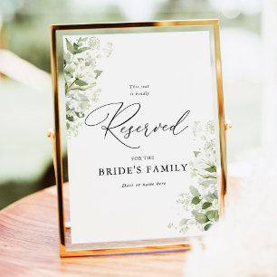 Sage Green Organic Greenery Wedding Reserved Sign