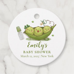 Sage Green Pacifier Sweet Pea In Pod Baby Shower Favour Tags