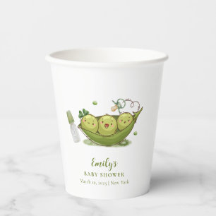 Sage Green Pacifier Sweet Pea In Pod Baby Shower Paper Cups
