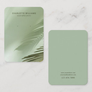 Sage Green Palm Shadow Jewellery Card