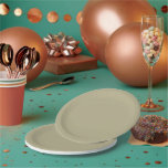 Sage Green Paper Plate<br><div class="desc">Sage green is an earthy, muted shade of grayish-green, named for the silvery, dusty leaves of the sage plant. It is a calming, tranquil colour that evokes feelings of nature, wisdom, and balance. Sage green's versatility and soothing qualities make it popular in interior design, fashion, and branding for creating peaceful...</div>