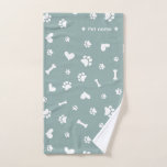 Sage Green Paw Print Dog Towel<br><div class="desc">Keep your pup dry and cozy with this modern sage green dog towel featuring a cute paw print pattern. Soft,  absorbent,  and stylish,  it’s perfect for bath time,  grooming,  or outdoor adventures. A charming essential for dog lovers.</div>