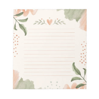 Sage Green & Peach Notes Pad