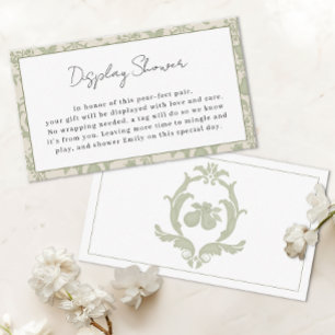 Sage Green Perfect Pear Display Shower Insert Card