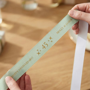 Sage Green Personalized Anniversary Gift Satin Ribbon