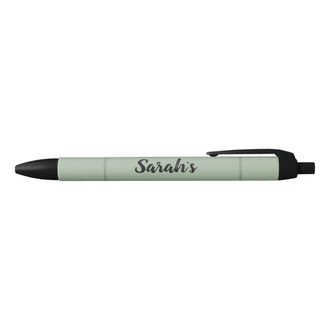 Sage Green Personalized Black Ink Pen (Top)