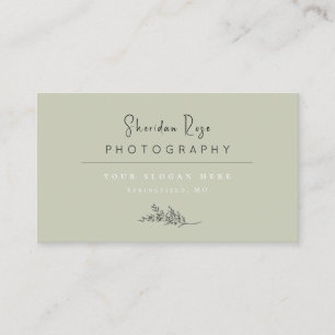 Sage Green Personalized Botanical Business Card