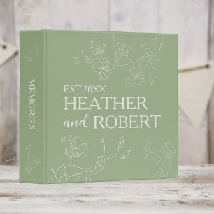 Sage Green Personalized Floral Boho Wedding Binder