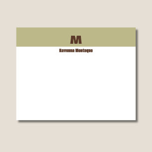 Sage Green Personalized Name Letter Monogram Card