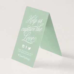 Sage Green Personalized Wedding Hashtag Sign