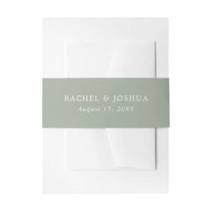 Sage Green   Personalized Wedding Invitation Belly Band