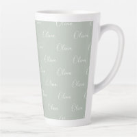 Sage Green Personalized White Script Name