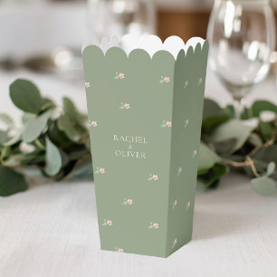 Sage Green   Petit Floral Popcorn Wedding  Favor Box