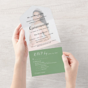 Sage Green Photo Backdrop RSVP Invitation de l'évé