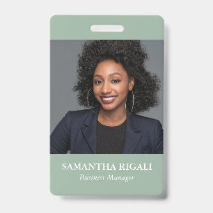 Sage Green Photo Customizable Badge