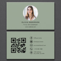 Sage Green Photo with QR Code Social Media