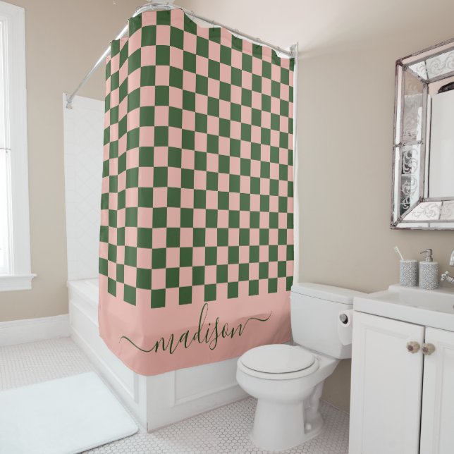 Sage Green & Pink Chequered Aesthetic (In Situ)