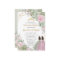 Sage Green Pink Floral Gold Quinceañera Twins