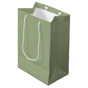Sage Green Plain Solid Colour  Medium Gift Bag