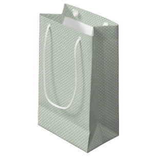 Sage Green Polk Dot Small Gift Bag