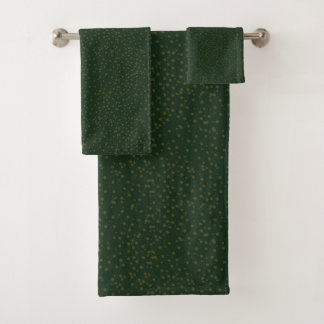 Sage Green Polka Dots Modern Pattern Bath Towel Set