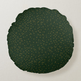 Sage Green Polka Dots Modern Pattern Round Pillow