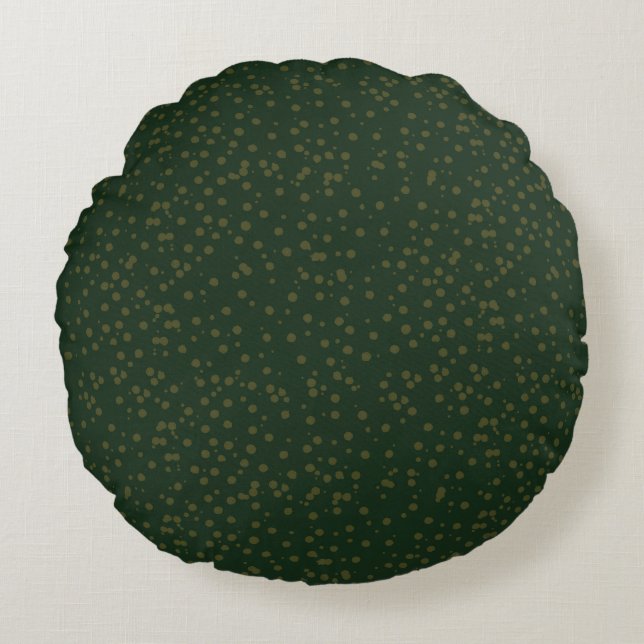 Sage Green Polka Dots Modern Pattern Round Pillow (Front)